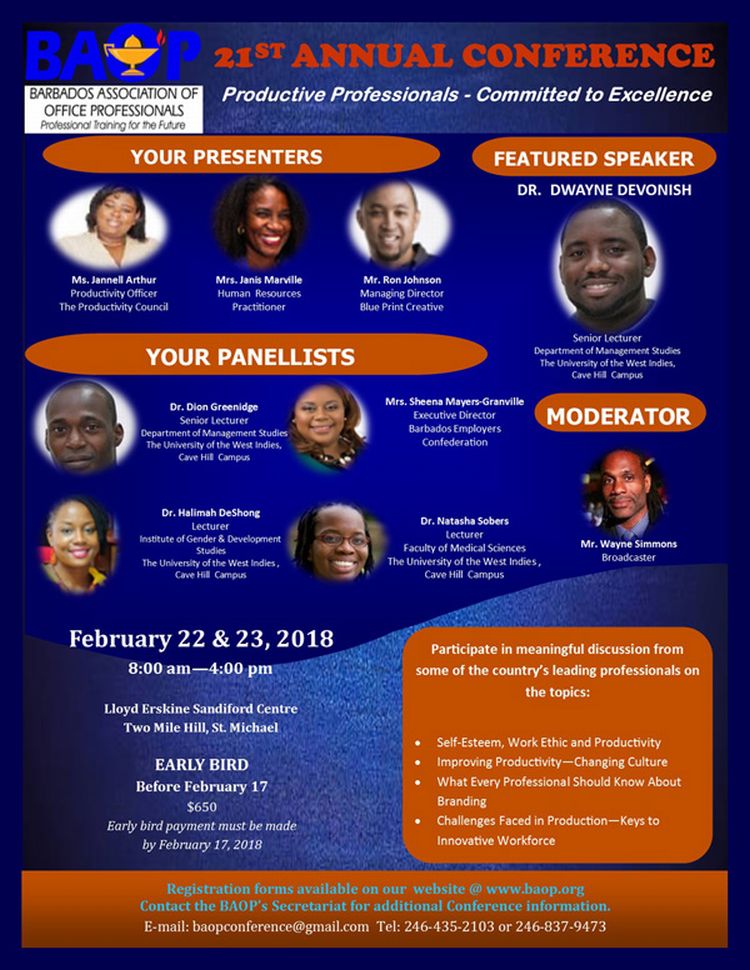 Conference Barbados Association of Office Professionals What's On In